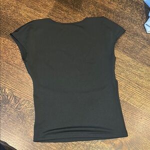 Fitted Black backless Cap Sleeve T-Shirt